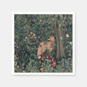 William Morris Greenery Fox Wildlife Napkin