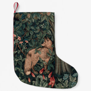William Morris Greenery Fox Wildlife  Small Christmas Stocking