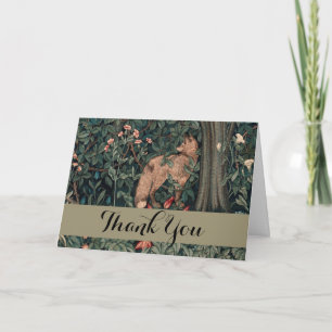 William Morris Greenery Fox Wildlife Thank You Card