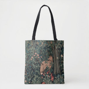 William Morris Greenery Fox Wildlife Tote Bag