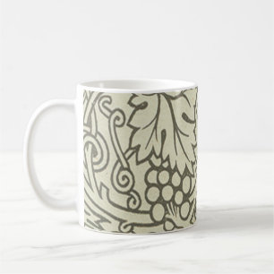 William Morris grey green Grape Vine Pattern Coffee Mug