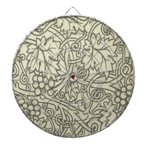 William Morris grey green Grape Vine Pattern Dartboard