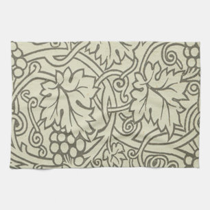 William Morris grey green Grape Vine Pattern Kitchen Towel