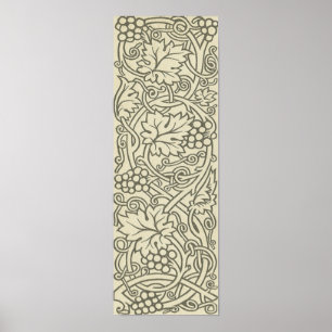 William Morris grey green Grape Vine Pattern Poster
