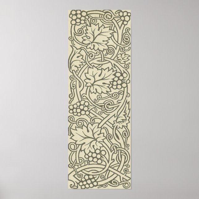 William Morris grey green Grape Vine Pattern Poster (Front)