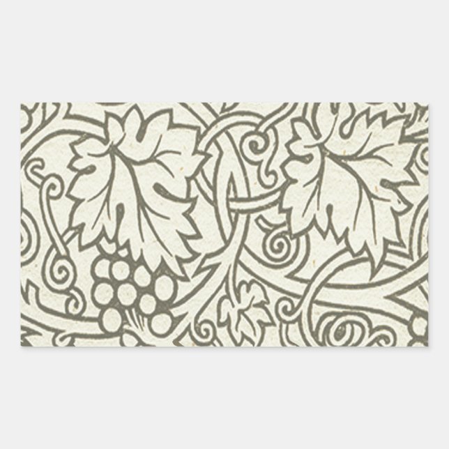 William Morris grey green Grape Vine Pattern Sticker (Front)