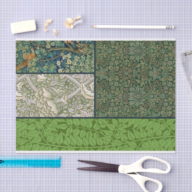William Morris Grid Collage Decoupage Paper (Craft)