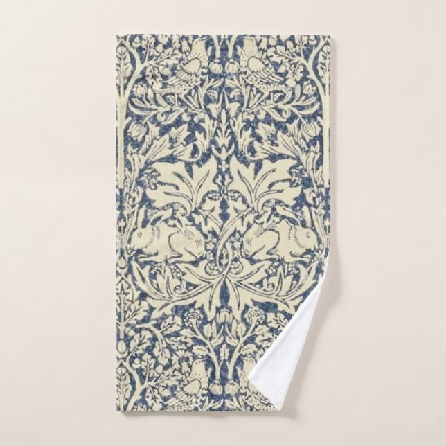 William Morris, gris bleu, motif, Art nouveau, vin (Serviette à main)