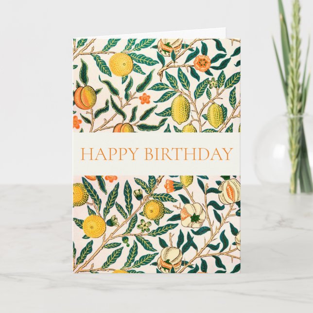 WILLIAM MORRIS "HEUREUX ANNIVERSAIRE" CARTE DE RÉJ (Devant)