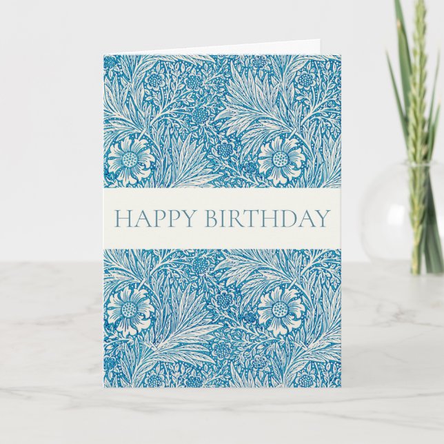 WILLIAM MORRIS "HEUREUX ANNIVERSAIRE" CARTE DE RÉJ (Devant)