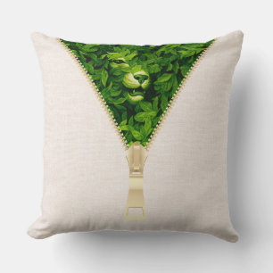 William Morris Hidden Tiger In The Green Forest Throw Pillow