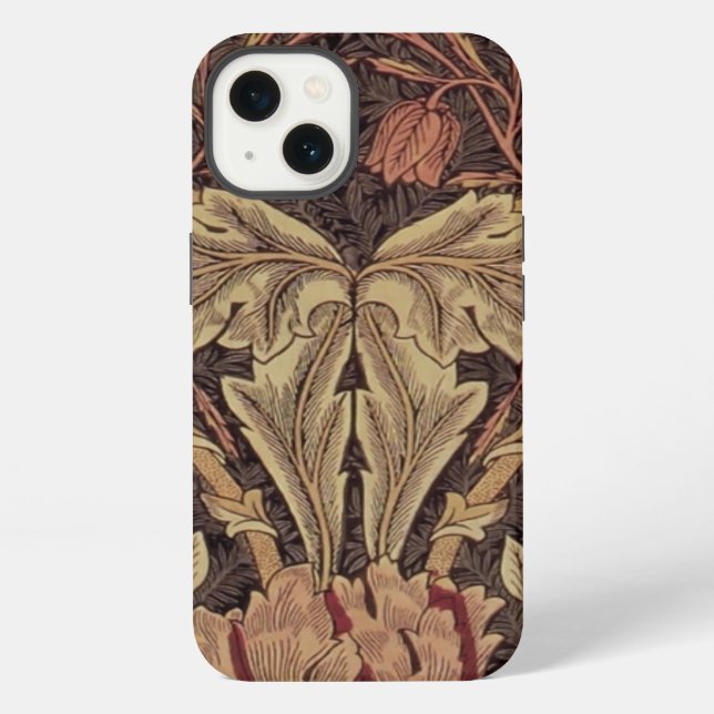 William Morris Honeysuckle Antique Floral Pattern iPhone Case (Back)