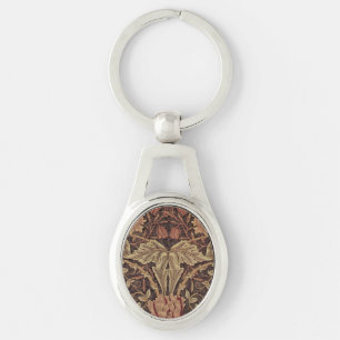 William Morris Honeysuckle Antique Floral Pattern Keychain