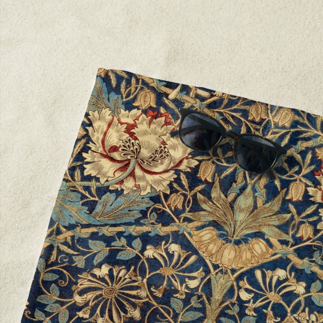 William Morris Honeysuckle Beach Towel (In Situ)