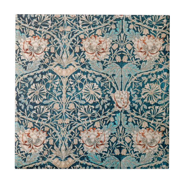 WILLIAM MORRIS "HONEYSUCKLE" CERAMIC TILE (Front)