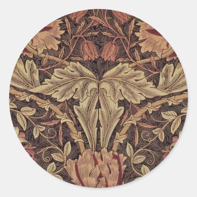 William Morris Honeysuckle Classic English Art Classic Round Sticker (Front)
