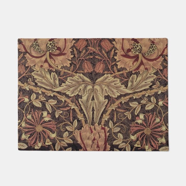 William Morris Honeysuckle Classic English Art Doormat (Front)