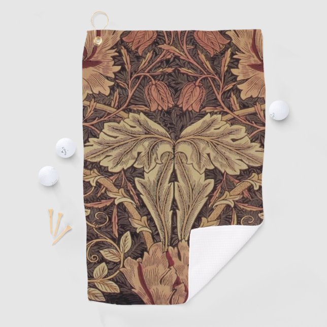 William Morris Honeysuckle Classic English Art Golf Towel (InSitu)