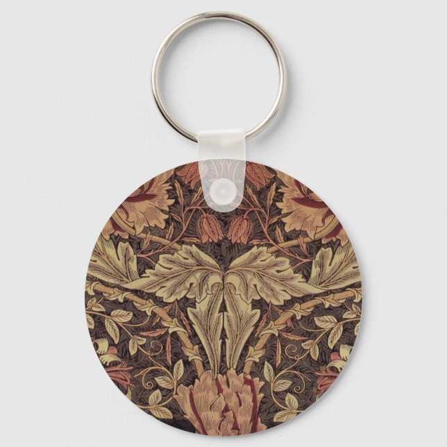William Morris Honeysuckle Classic English Art Keychain (Front)