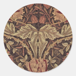 William Morris Honeysuckle Classic English Art Round Sticker