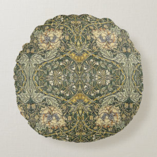 William Morris Honeysuckle Design Round Pillow
