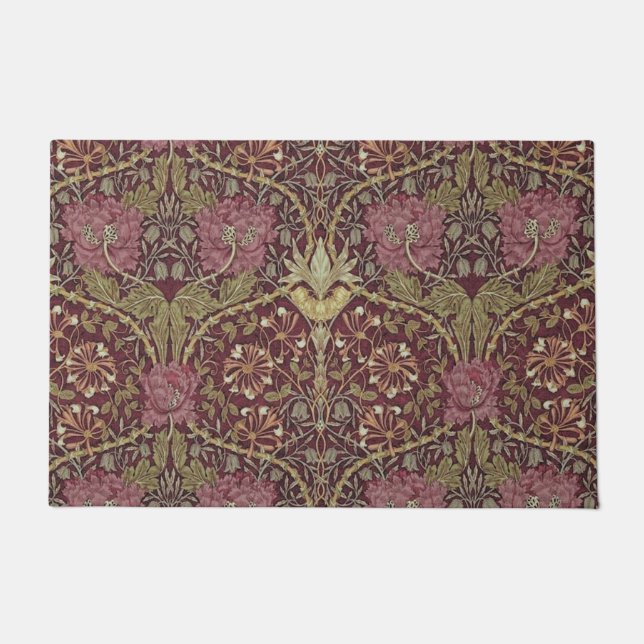William Morris, Honeysuckle, floral. pattern, art Doormat (Front)