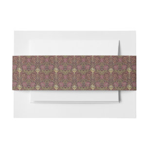 William Morris, Honeysuckle, floral. pattern, art Invitation Belly Band