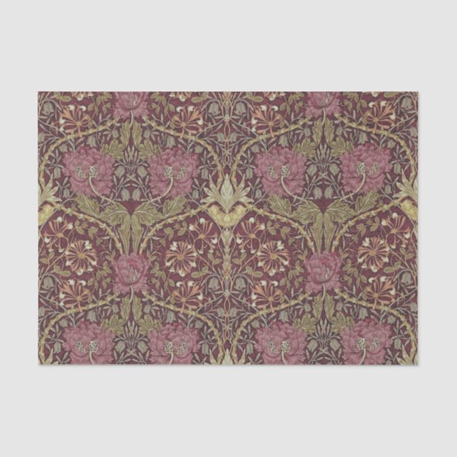 William Morris, Honeysuckle, floral. pattern, art Tissue Paper (Front)