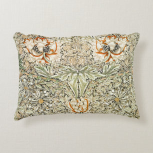 William Morris Honeysuckle Floral Wallpaper Accent Pillow