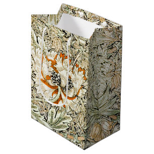William Morris Honeysuckle Floral Wallpaper Medium Gift Bag