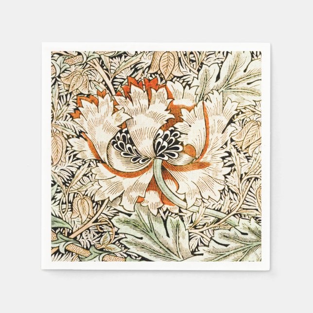 William Morris Honeysuckle Floral Wallpaper Napkin (Front)