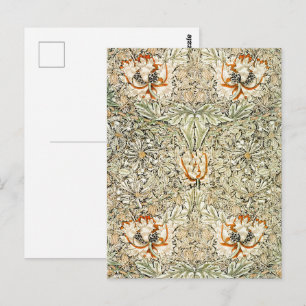 William Morris Honeysuckle Floral Wallpaper Postcard