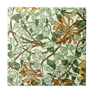 William Morris - Honeysuckle Green and Gold Tile