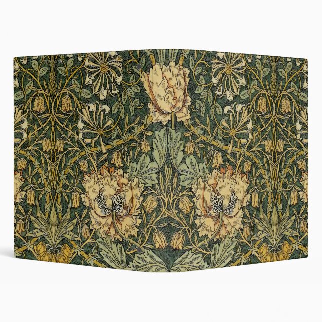 William Morris Honeysuckle Green Floral Binder (Background)