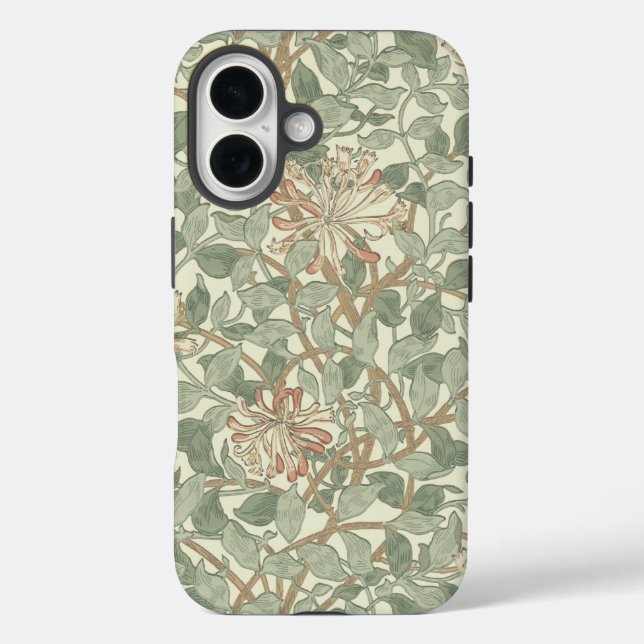 William Morris Honeysuckle Green Floral Case-Mate iPhone Case (Back)