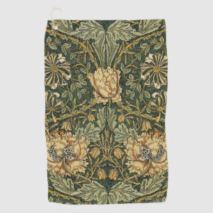 William Morris Honeysuckle Green Floral Golf Towel