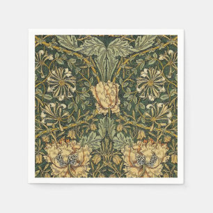 William Morris Honeysuckle Green Floral Napkin