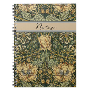 William Morris Honeysuckle Green Floral Notebook
