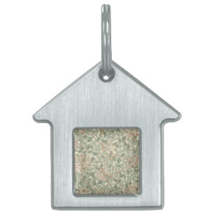 William Morris Honeysuckle Green Floral Pet Name Tag