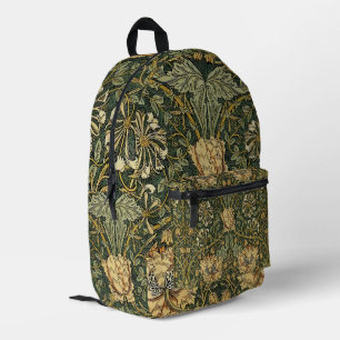 William Morris Honeysuckle Green Floral Printed Backpack