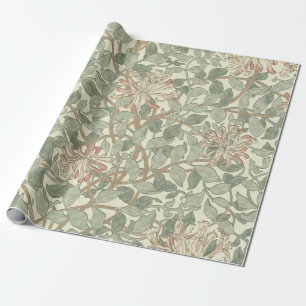 William Morris Honeysuckle Green Floral Wrapping Paper