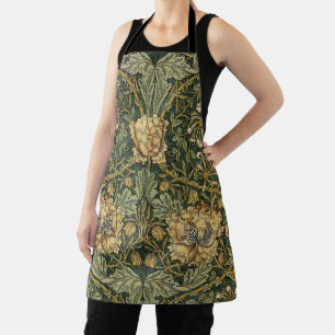 William Morris Honeysuckle Green Yellow Apron