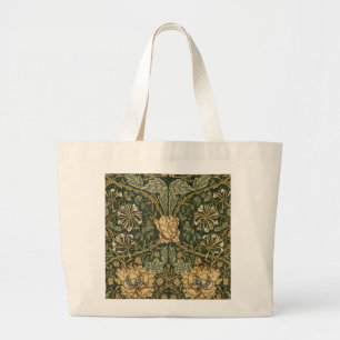 William Morris Honeysuckle Green Yellow  Large Tote Bag