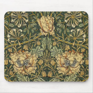 William Morris Honeysuckle Green Yellow Mouse Pad
