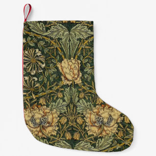 William Morris Honeysuckle Green Yellow  Small Christmas Stocking