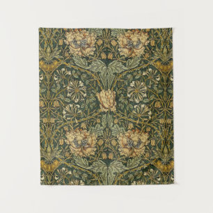 William Morris Honeysuckle Green Yellow  Tapestry