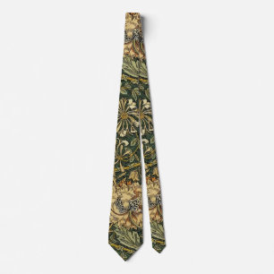 William Morris Honeysuckle Green Yellow  Tie
