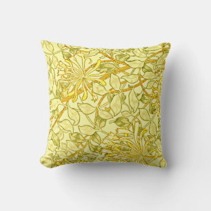 William Morris - Honeysuckle in Yellow   Throw Pillow