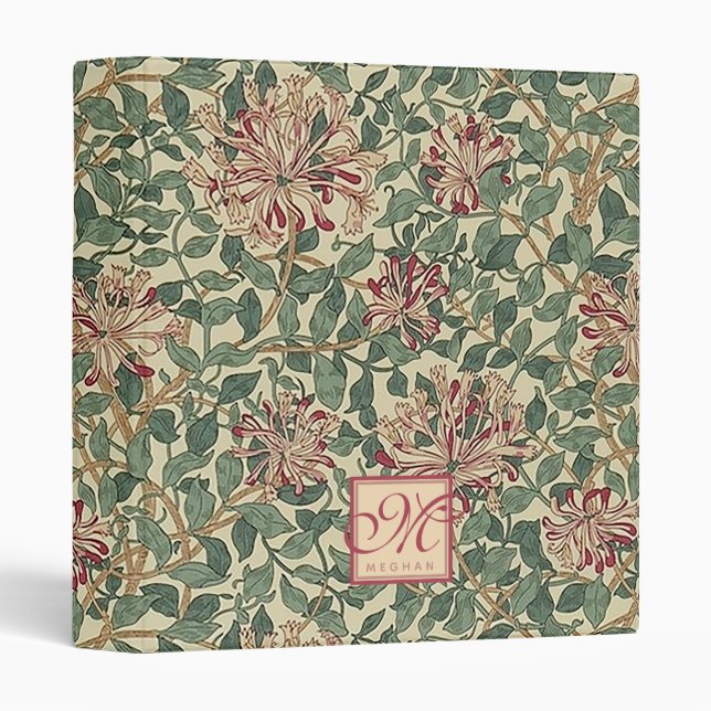 William Morris - Honeysuckle & Leaves - Monogram Binder (Front/Spine)