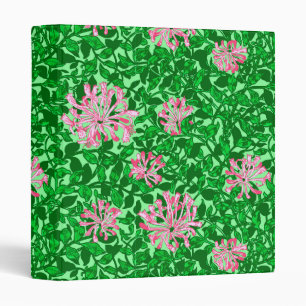 William Morris Honeysuckle, Pink and Green Binder